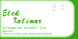 elek kolimar business card